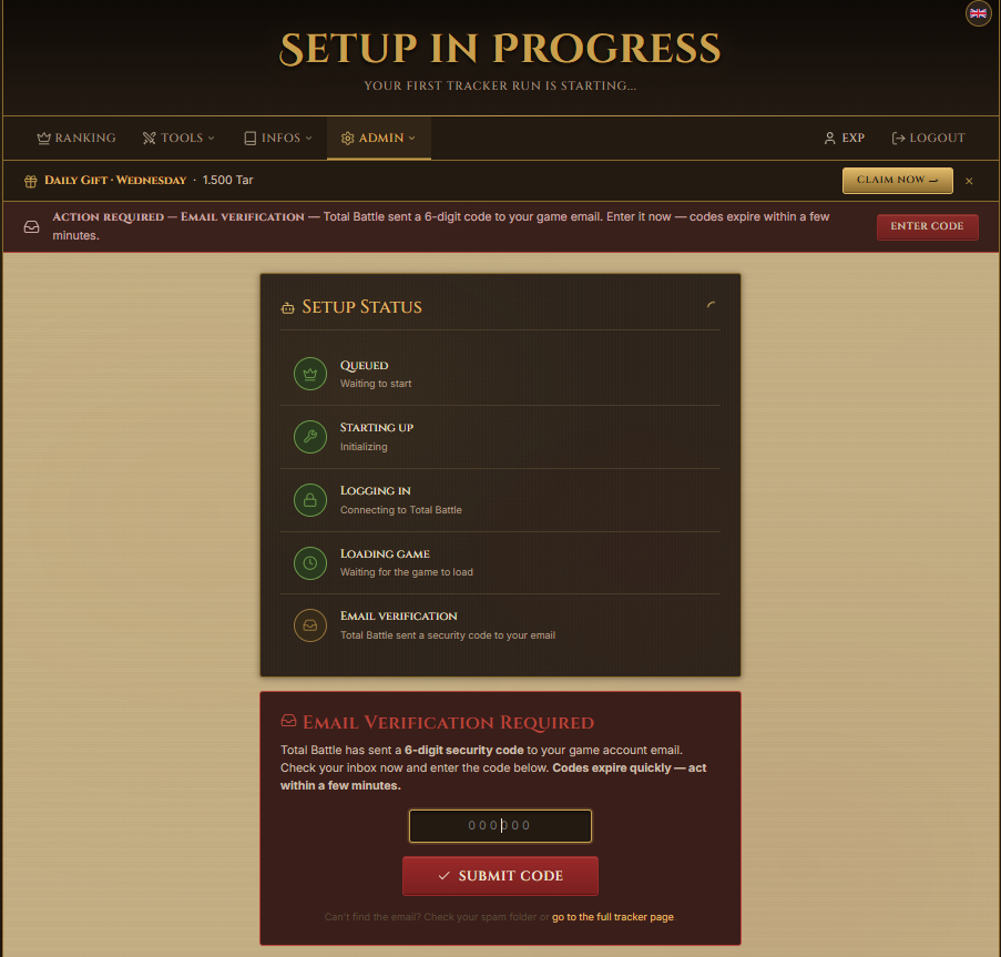 Verification dialog screenshot